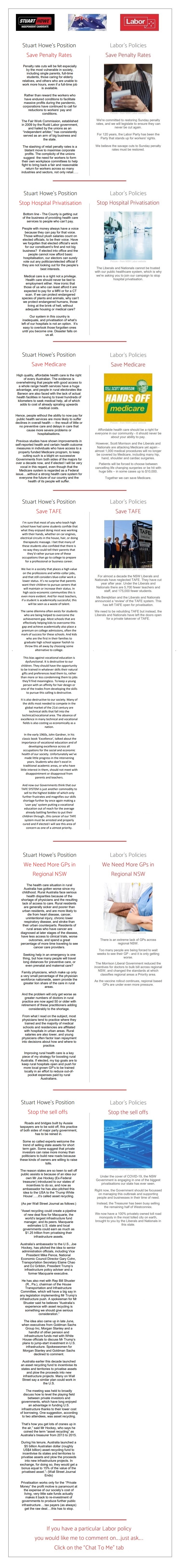 Stuart Howe on Labor Party Policies Parkes 2025