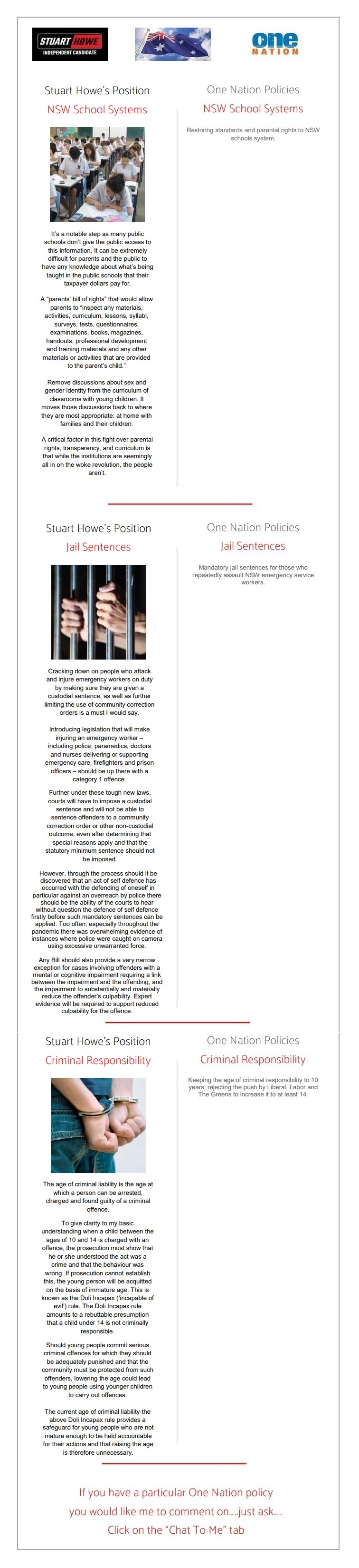 Stuart Howe on One Nation Policies Parkes 2025