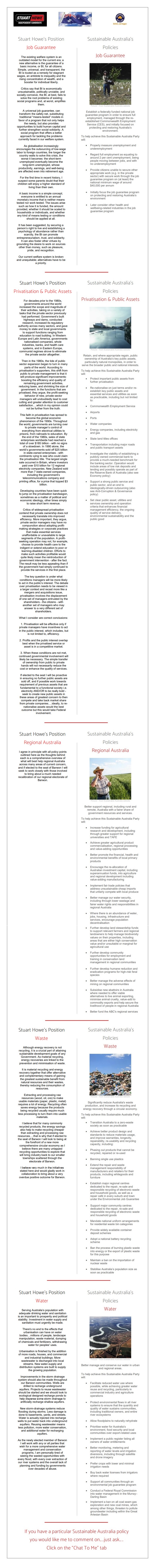 Stuart Howe on Sustainable Australia Policies Parkes 2025